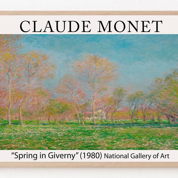 Samsung Frame TV Art Digital Download Monet "Spring in Giverny" Painting | Frame TV Museum Exhibition | Claude Monet Print