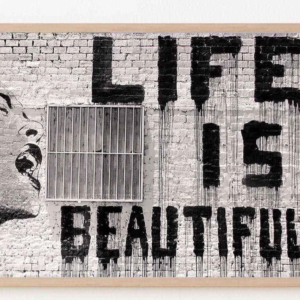 Samsung Frame TV Banksy Art | Banksy Life is Beautiful High Resolution Digital Download