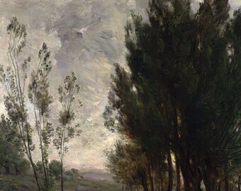 Printable PLUS Samsung Frame TV Art | Antique Landscape Vintage Art | Moody Nature Painting |  Digital Print