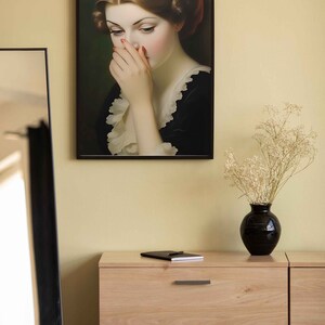 Funny Bathroom Wall Art Vintage Midcentury Style, Classical Decor Lady Painting, Amusing Toilet ...