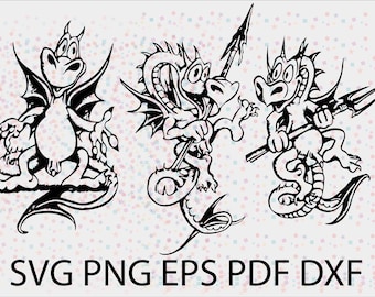 Cartoon Dragon Svg Bundle | Dragon Cut File | Dragon Svg | Dragons Head | Dragon Clipart | Animal Svg | Dragon Silhouette