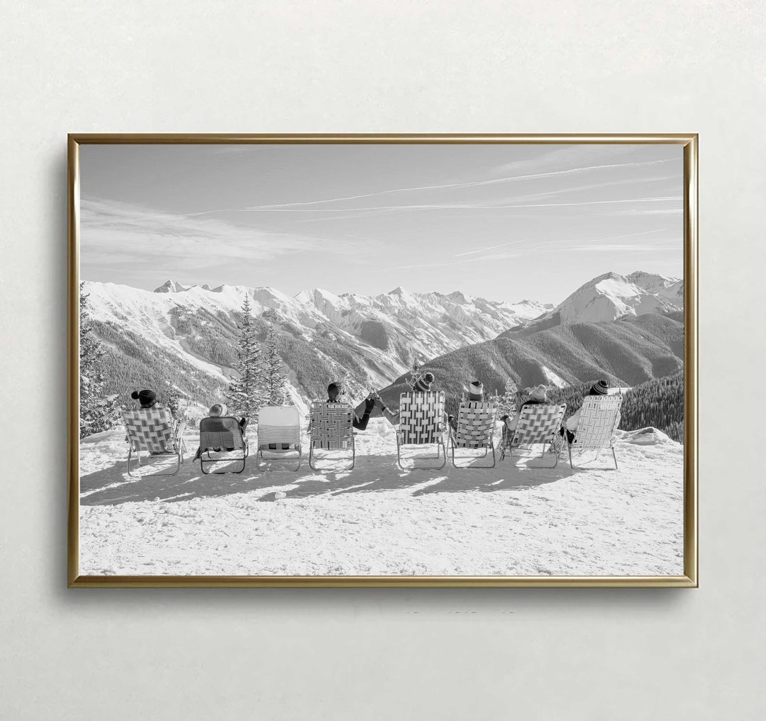 Vintage Skiing Photo Print | Apres Ski Art, Summer Ski Scene ...