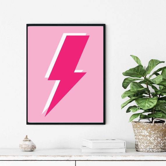 Pink Preppy Lightning Bolt Room Decor Preppy Aesthetic Preppy PFP Retro  Poster Digital Download 
