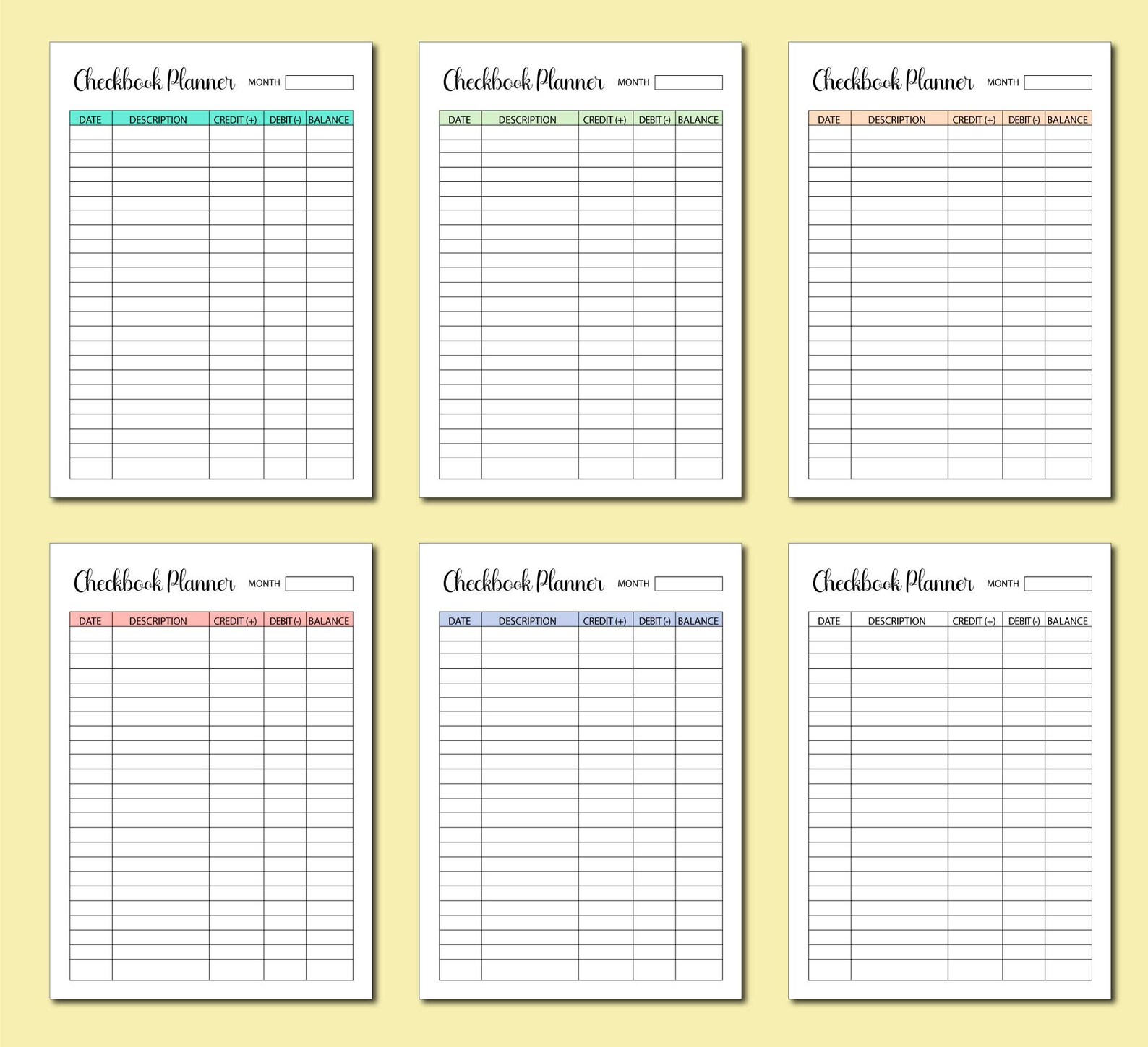Checkbook Planner Printable Check List Pages Transaction - Etsy