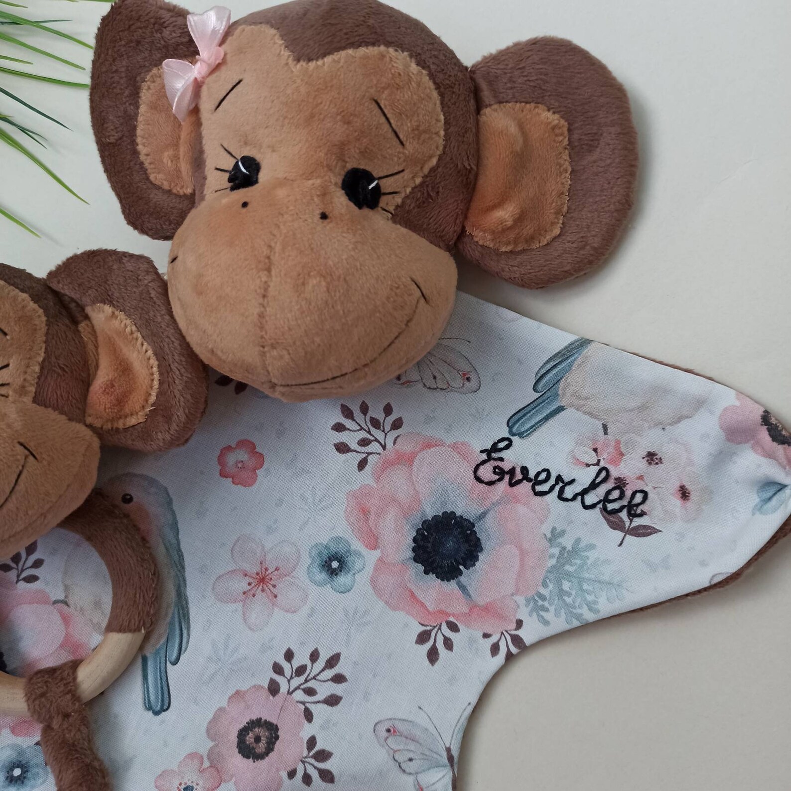 Personalized lovey blanket monkey Animal Lovey Stuffed Etsy