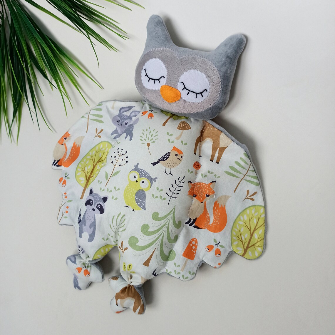 Lovey Owl Baby blanket Owl Security blanket Owl Stuffed Etsy