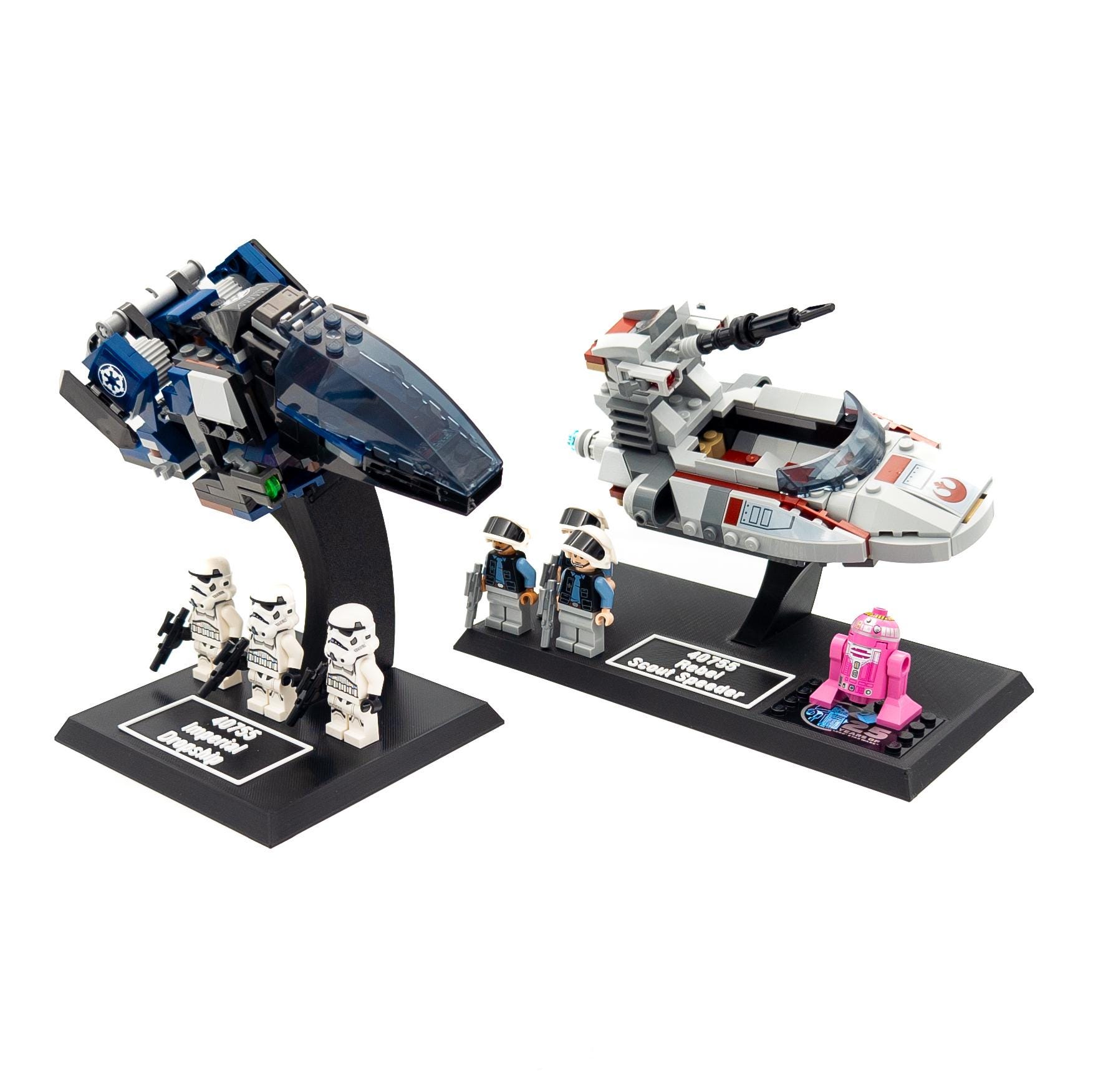 Display Stand for Lego Star Wars 40755 Imperial Dropship vs. Rebel Scout Speeder