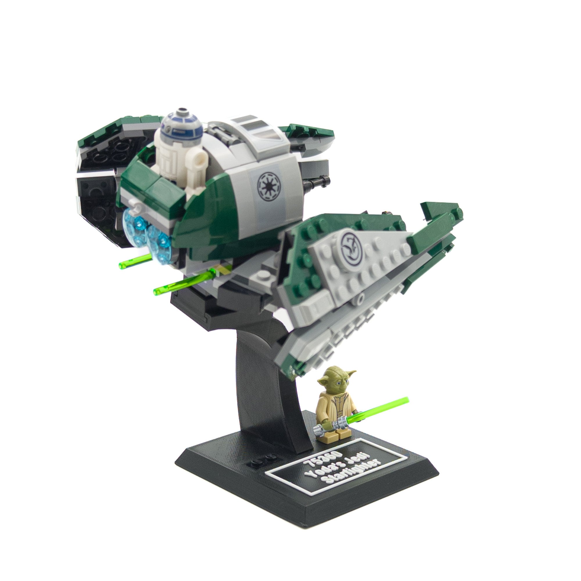 Display stand angled for Lego 75360-75168 Yoda's Jedi Starfighter (A1015)