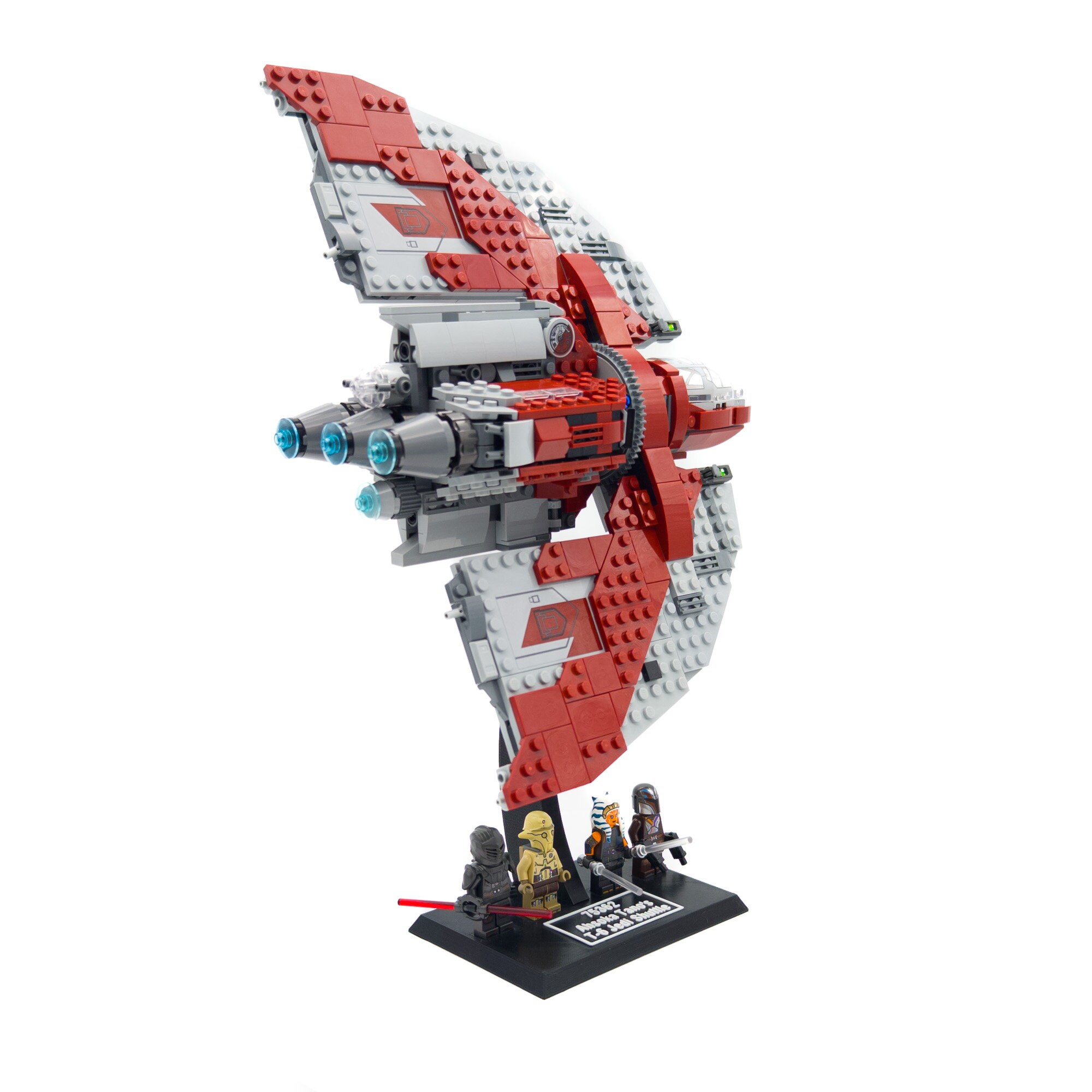 Display stand 3D-ENGV angled for Lego 75362 Ahsoka's T-6 +