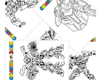 Download Transformers Coloring Book Etsy