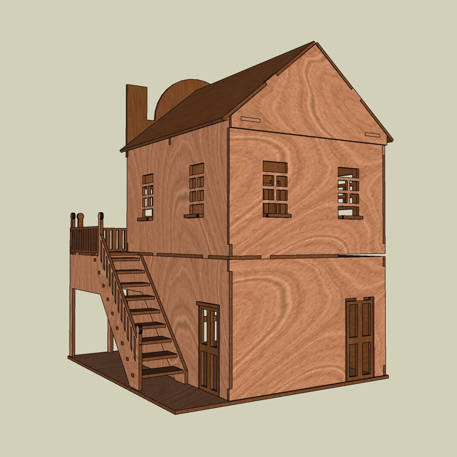 Holz Puppenhaus Kit Puppenhaus im westlichen Stil | Etsy