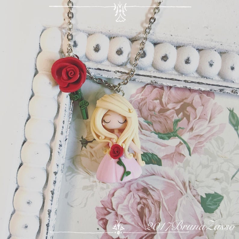 Candy fimo doll necklace