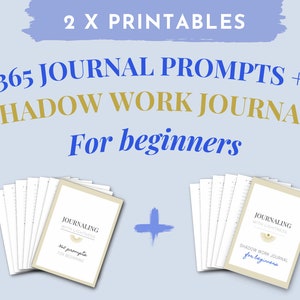 Shadow work journal prompts, 365 Journal Prompts for Beginners, Printable Journal Pages, Mental Health, Digital writing journal, Workbook