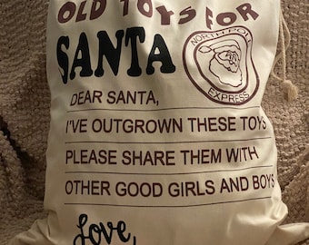 Santa Sack - Old Toys For Santa Bag Sack Donate Toys