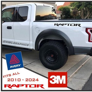 RAPTOR Svt skärm sängside logotyp grafik F150 F-150 vinyldekaler dekalklistermärke grafik set Passar: ALLA Ford-modeller 2010 - 2024 stil B