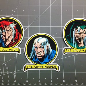 GhoulLunatics decal sticker set vintage comic book Crypt Keeper Old Witch Keeper Vault of Horror The Haunt of Fear Tales From the Crypt