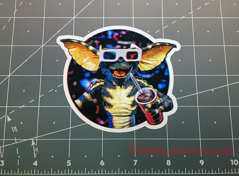 Gremlins 3D Glasses movie theater cinema Gremlin sticker decal 80s 1980s Gremlin Mogwai