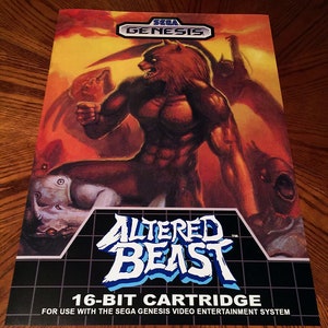 Altered Beast Sega Genesis WALL POSTER box case art retro video game 24&quot; poster print