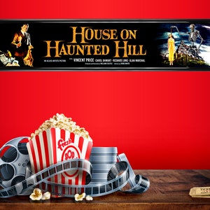 House on Haunted Hill (1959) movie theater mylar 25&quot; x 5&quot; || 1959 movie || home theater || marquee poster