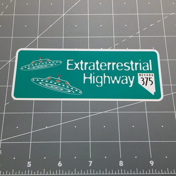 Extraterrestrial Highway Nevada 375 Ufo decal sticker Area 51 Roswell Alien