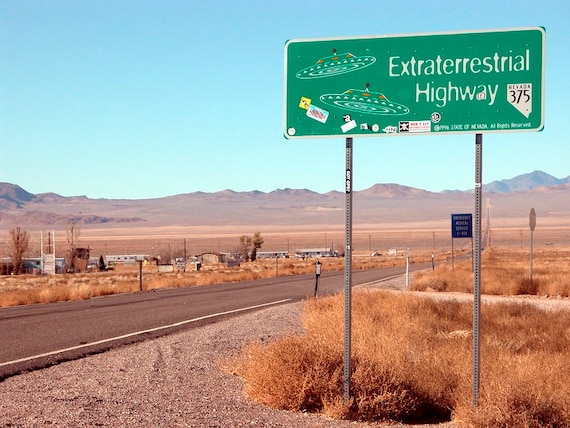 ネバダ州　高速道路　標識　看板　インテリア　アメカ　UFO USA 375 ネバダ州高速道路標識看板インテリアアメカUFO USA 375
