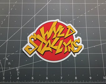 Wyld Stallyns sticker decal Bill & Ted's Excellent Adventure band music logo movie 1980s scifi 1989 movie cartoon retro Bogus Journey
