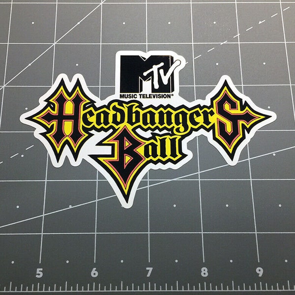 Mtv Headbangers Ball Music Television decal sticker 80's 90's heavy metal rock metalcore punk DJ VJ old school retro television vintage cd