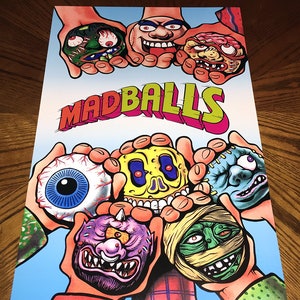 MADBALLS 1980&#39;s horror toy poster print 80s toys