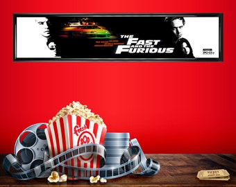 The Fast and the Furious (2001) movie theater mylar 25" x 5" || 2001 movie || home theater || marquee poster