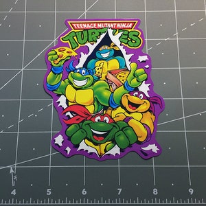 TMNT Teenage Mutant Ninja Turtles pizza power sticker decal 80s cartoon 1980s toys
