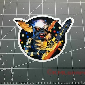 Gremlins Stripe chainsaw Gremlin movie sticker vinyl decal 80s 1980s Gremlin Mogwai