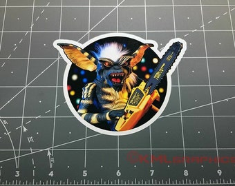 Gremlins Stripe chainsaw Gremlin movie sticker vinyl decal 80s 1980s Gremlin Mogwai