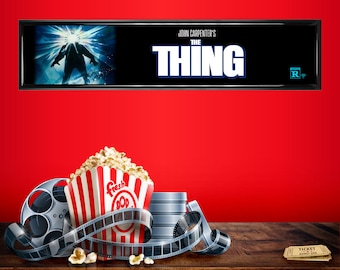 The Thing movie theater mylar 25" x 5" || 1982 movie || home theater || marquee poster