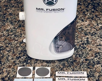 MR. FUSION Home Energy Reactor Back to the Future movie prop decal sticker set Marty Doc BTTF stickers decals Time Machine Krups 223 Grinder