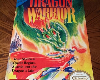 Dragon Warrior NES WALL POSTER video game box art cover rpg Quest Nintendo Entertainment System 1980s retro gaming vintage