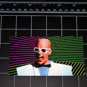MAX HEADROOM logotipo do programa de TV adesivo de vinil decalque desenho animado cultura pop retro televisão anos 80 1980