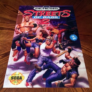 Streets Of Rage 2 Sega Genesis WALL POSTER caja caja arte retro videojuego 24" cartel impresión
