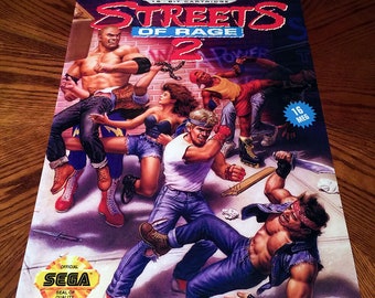 Streets Of Rage 2 Sega Genesis WALL POSTER box case art retro video game 24" poster print