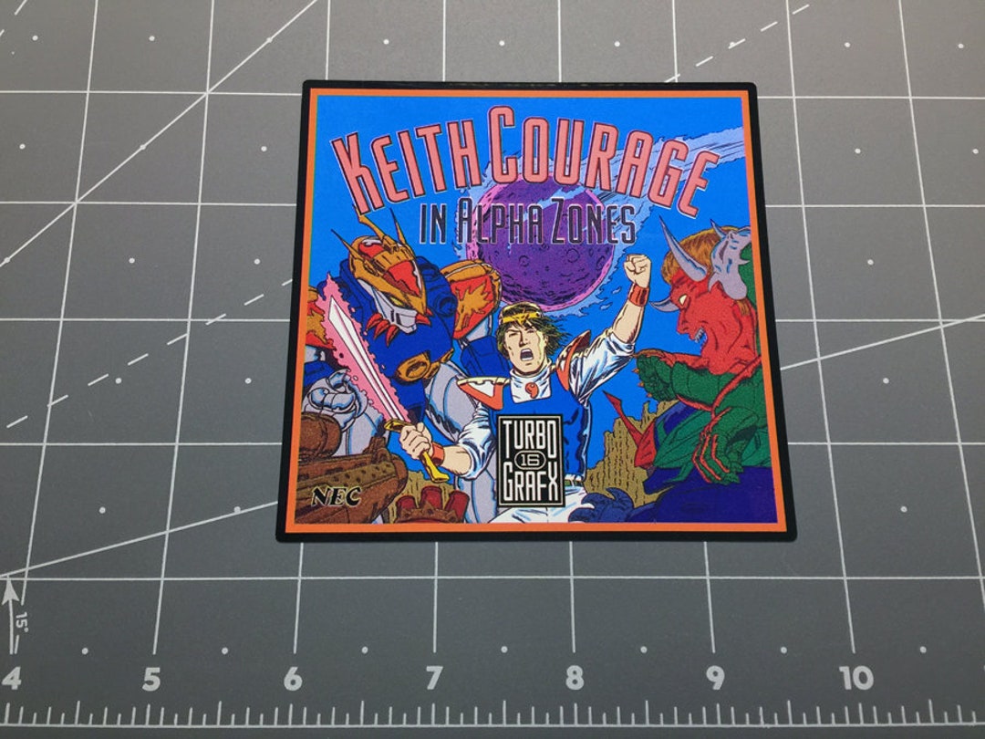 Keith Courage in Alpha Zones TURBO GRAFX 16 Vinyl Decal Sticker