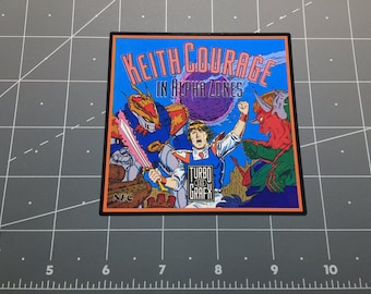 Keith Courage in Alpha Zones TURBO GRAFX 16 Vinyl Decal