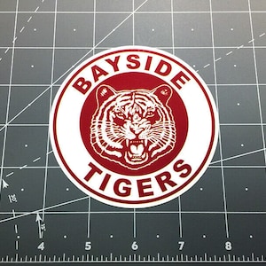 Bayside Tigers Saved By The Bell tv show logo vinyl decal sticker Zack Morris Screech Slater pop culture retro television 80s 90s 1990s