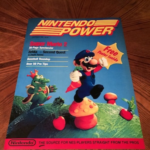 Nintendo Power 1988 1st Issue Mario 2 cover video game magazine style 24" POSTER