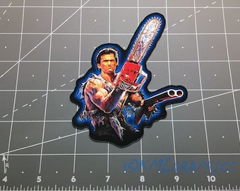 Ash Williams The Evil Dead Army of Darkness character art vinyl decal sticker 1980s 80s 1981 horror zombie film movie