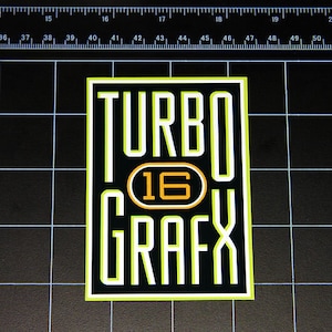 TURBO GRAFX 16 vinyl decal / sticker retro vintage video game tg16 turbografx classic 90s video gaming 1990s vintage