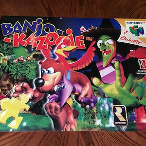 BANJO KAZOOIE Nintendo 64 video game style 24&quot; POSTER N64
