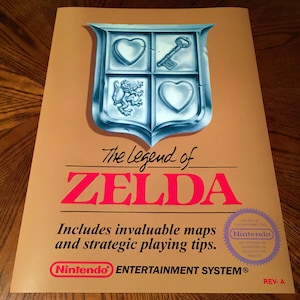 The Legend of Zelda NES WALL POSTER video game print nintendo 80s vtg gaming Link
