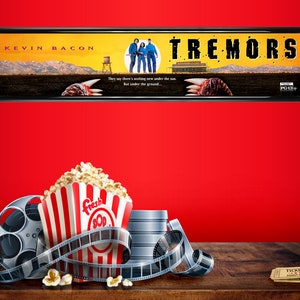 TREMORS movie theater mylar 25&quot; x 5&quot; || 1990 movie || home theater || marquee poster