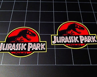 Jurassic Park movie logo vinyl decal sticker set dinosaur 90s movie Raptor Trex Isla Nublar