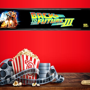 Back to the Future III movie theater mylar 25&quot; x 5&quot; || BTTF part 3 movie || home theater || marquee poster