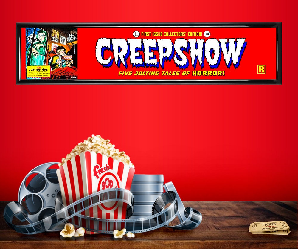 CREEPSHOW comic style movie theater mylar 25" x 5" || 1982 movie || home theater || marquee poster